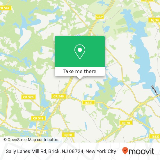 Sally Lanes Mill Rd, Brick, NJ 08724 map