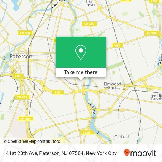 Mapa de 41st 20th Ave, Paterson, NJ 07504
