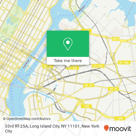 Mapa de 33rd RT-25A, Long Island City, NY 11101