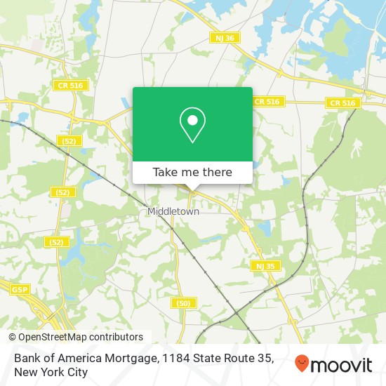 Mapa de Bank of America Mortgage, 1184 State Route 35