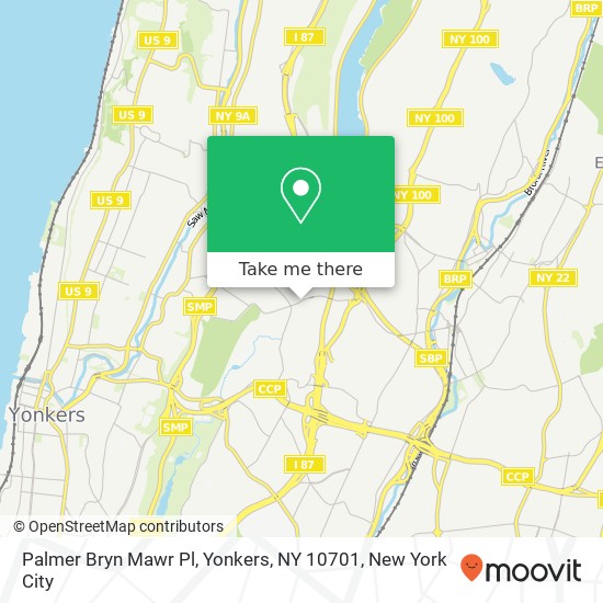 Mapa de Palmer Bryn Mawr Pl, Yonkers, NY 10701