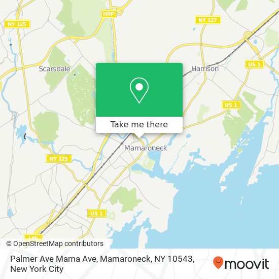 Mapa de Palmer Ave Mama Ave, Mamaroneck, NY 10543