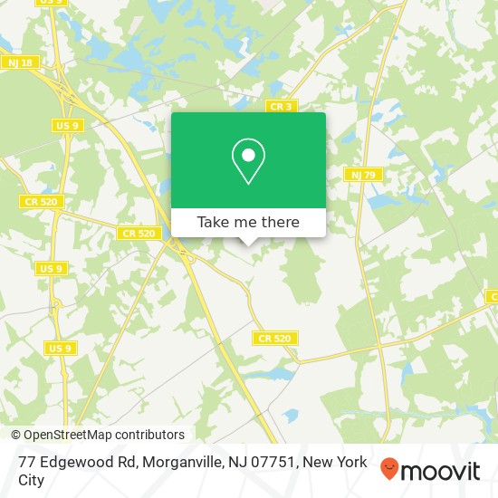 Mapa de 77 Edgewood Rd, Morganville, NJ 07751