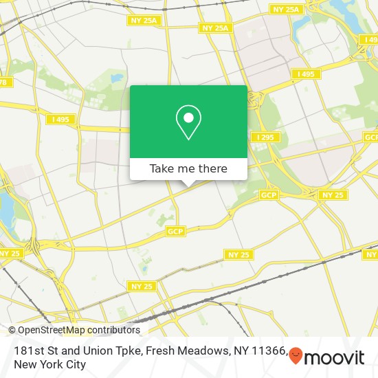 Mapa de 181st St and Union Tpke, Fresh Meadows, NY 11366