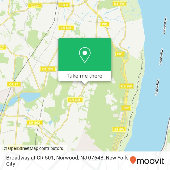 Mapa de Broadway at CR-501, Norwood, NJ 07648