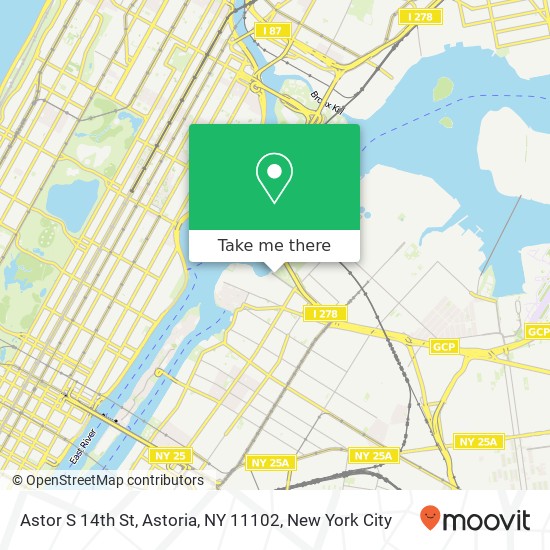 Mapa de Astor S 14th St, Astoria, NY 11102