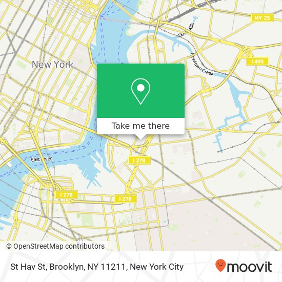 Mapa de St Hav St, Brooklyn, NY 11211