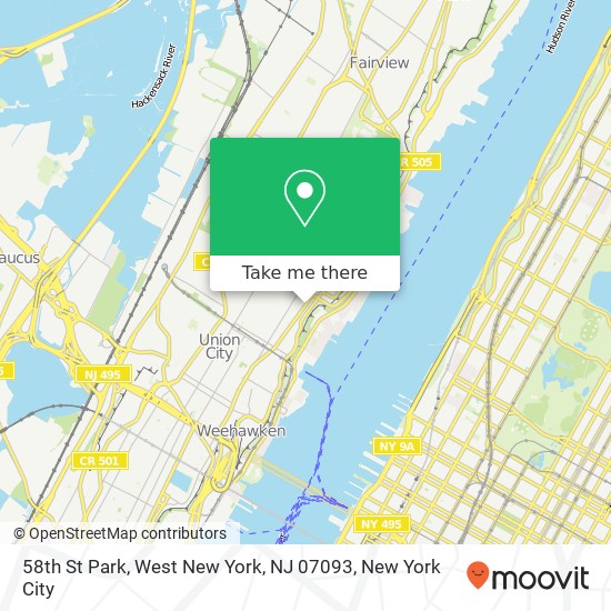 Mapa de 58th St Park, West New York, NJ 07093