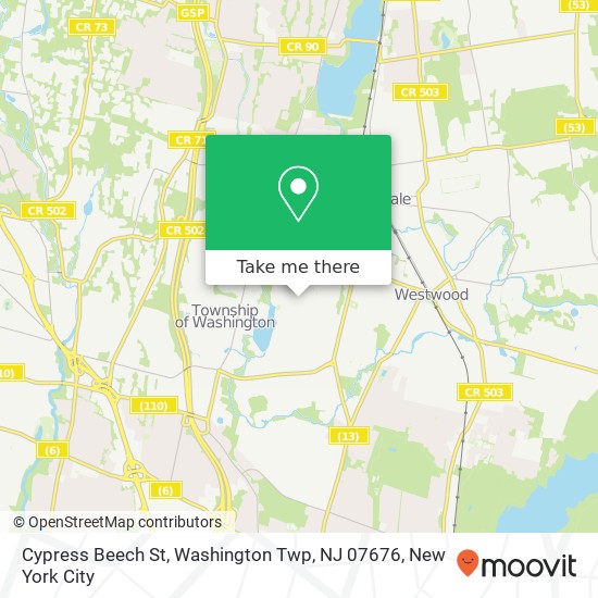 Mapa de Cypress Beech St, Washington Twp, NJ 07676