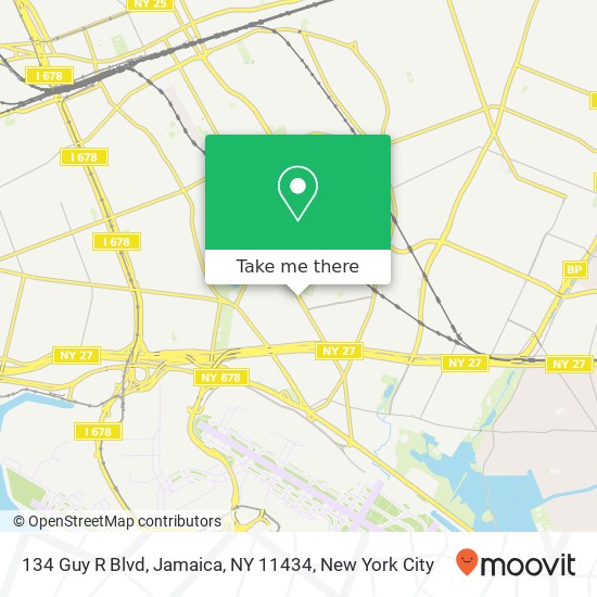 Mapa de 134 Guy R Blvd, Jamaica, NY 11434
