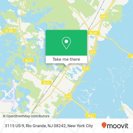 Mapa de 3115 US-9, Rio Grande, NJ 08242