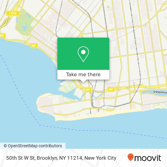 50th St W St, Brooklyn, NY 11214 map