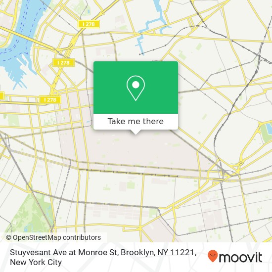 Stuyvesant Ave at Monroe St, Brooklyn, NY 11221 map