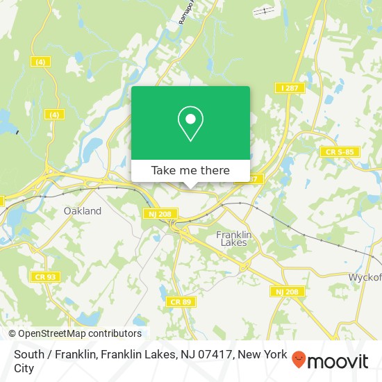 South / Franklin, Franklin Lakes, NJ 07417 map