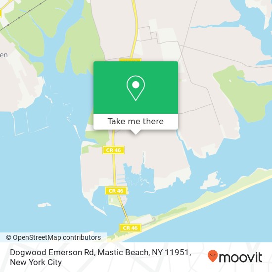 Mapa de Dogwood Emerson Rd, Mastic Beach, NY 11951