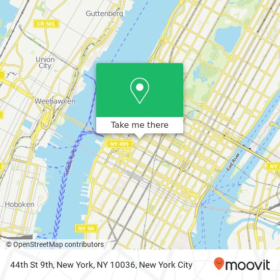44th St 9th, New York, NY 10036 map