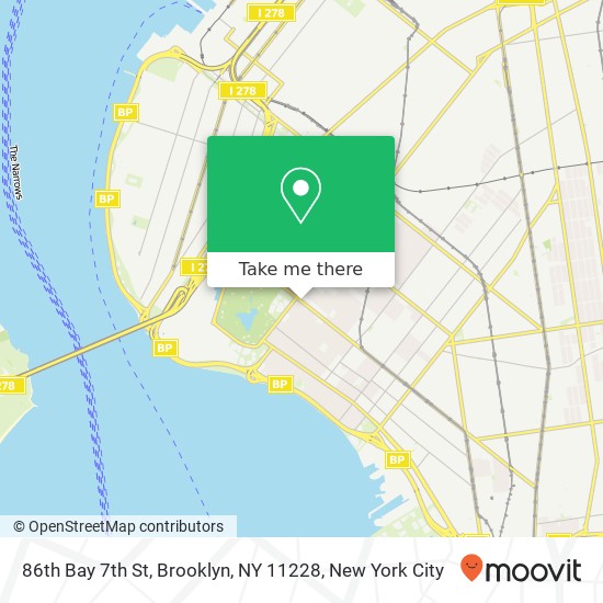 Mapa de 86th Bay 7th St, Brooklyn, NY 11228