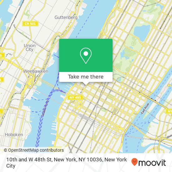 10th and W 48th St, New York, NY 10036 map