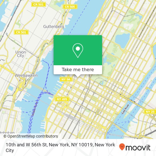 Mapa de 10th and W 56th St, New York, NY 10019