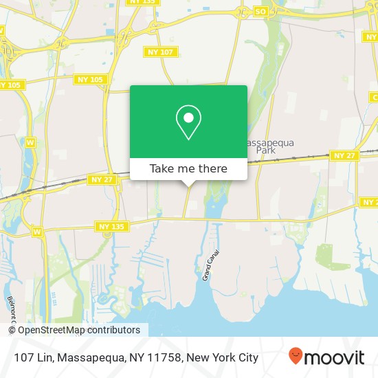 Mapa de 107 Lin, Massapequa, NY 11758