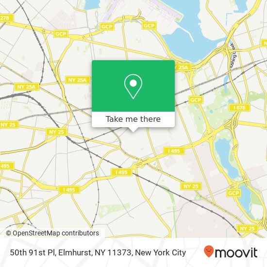 Mapa de 50th 91st Pl, Elmhurst, NY 11373
