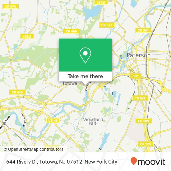 Mapa de 644 Riverv Dr, Totowa, NJ 07512