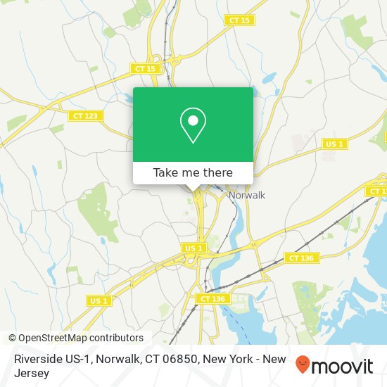 Mapa de Riverside US-1, Norwalk, CT 06850