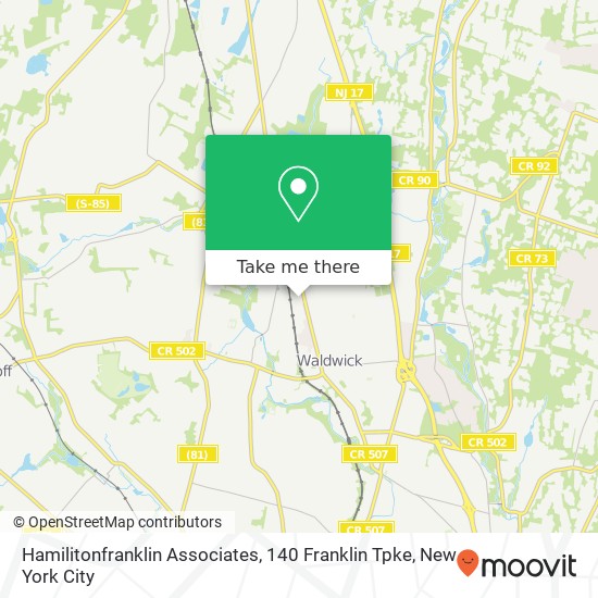 Mapa de Hamilitonfranklin Associates, 140 Franklin Tpke