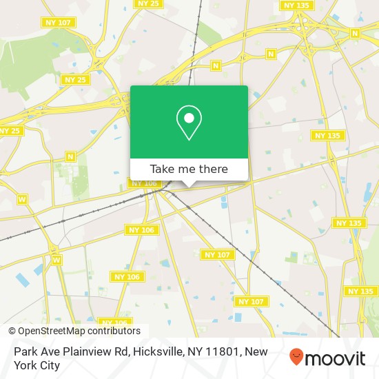 Mapa de Park Ave Plainview Rd, Hicksville, NY 11801