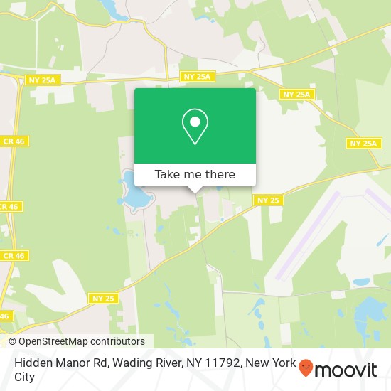 Mapa de Hidden Manor Rd, Wading River, NY 11792