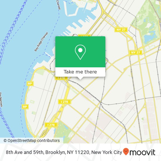 Mapa de 8th Ave and 59th, Brooklyn, NY 11220