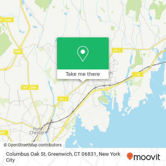 Mapa de Columbus Oak St, Greenwich, CT 06831
