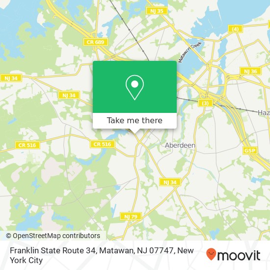 Franklin State Route 34, Matawan, NJ 07747 map