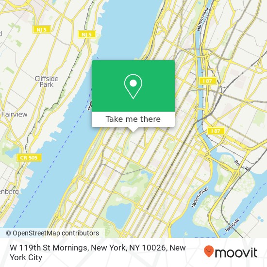 Mapa de W 119th St Mornings, New York, NY 10026