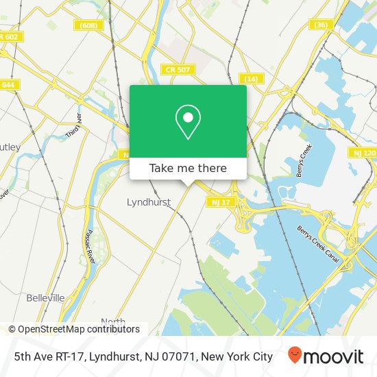 5th Ave RT-17, Lyndhurst, NJ 07071 map