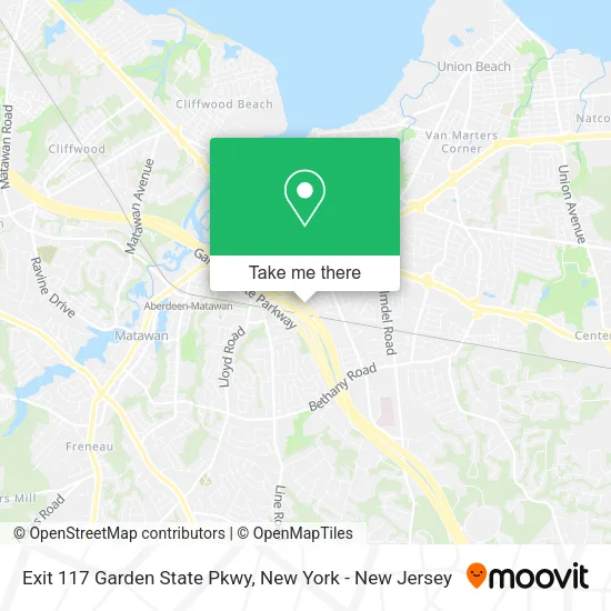Exit 117 Garden State Pkwy map