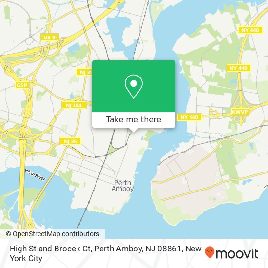 Mapa de High St and Brocek Ct, Perth Amboy, NJ 08861