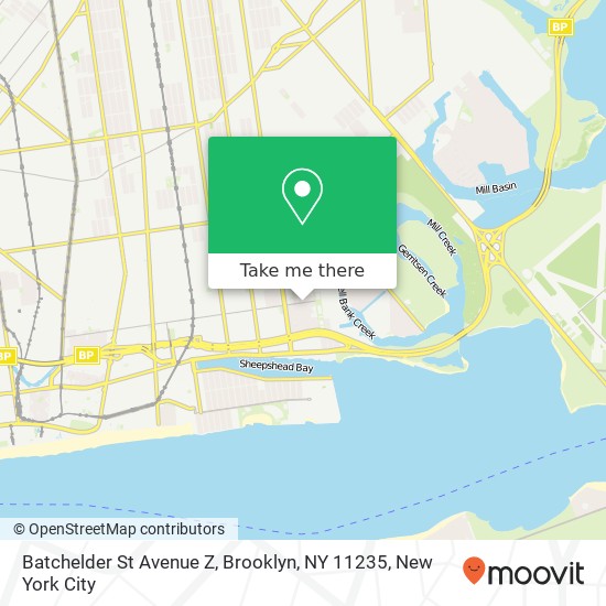 Mapa de Batchelder St Avenue Z, Brooklyn, NY 11235