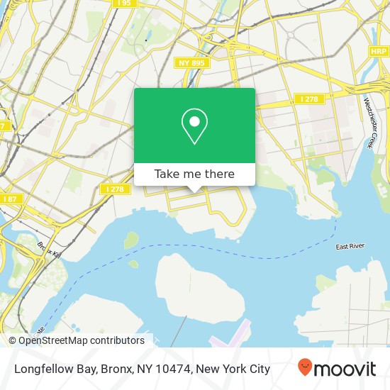 Mapa de Longfellow Bay, Bronx, NY 10474