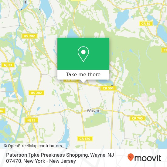 Paterson Tpke Preakness Shopping, Wayne, NJ 07470 map