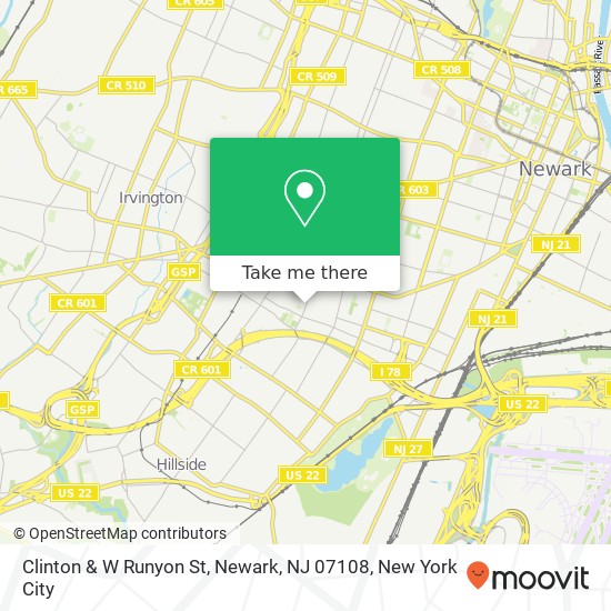 Clinton & W Runyon St, Newark, NJ 07108 map