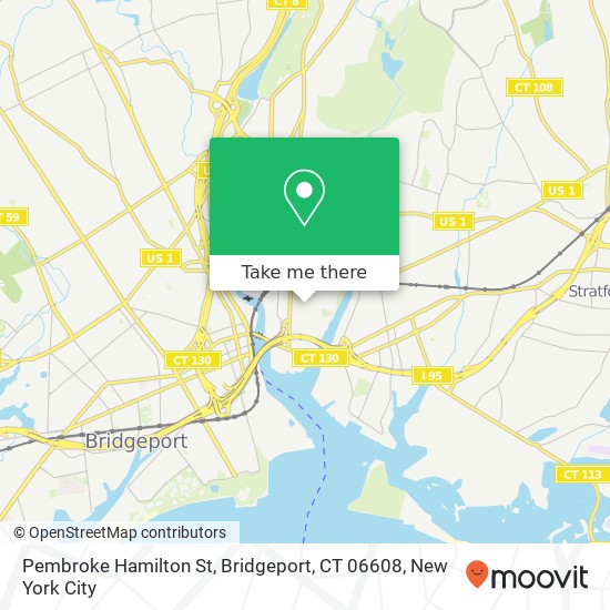 Mapa de Pembroke Hamilton St, Bridgeport, CT 06608