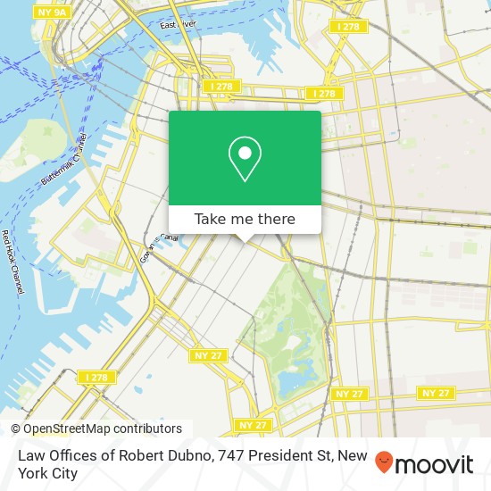 Mapa de Law Offices of Robert Dubno, 747 President St