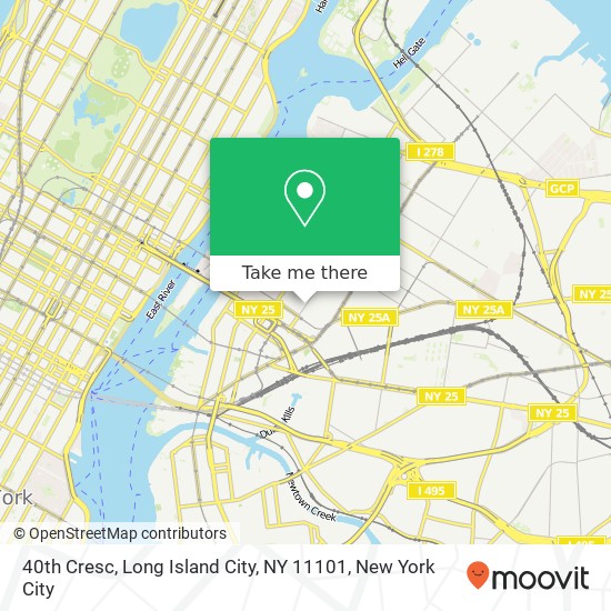 Mapa de 40th Cresc, Long Island City, NY 11101