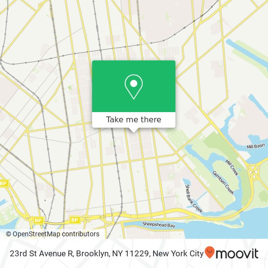 Mapa de 23rd St Avenue R, Brooklyn, NY 11229