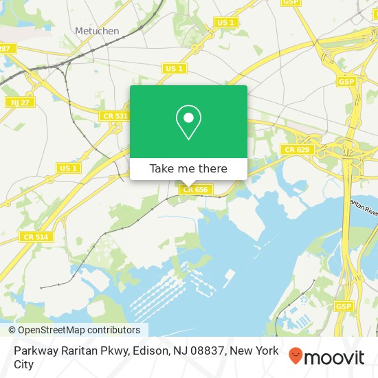 Mapa de Parkway Raritan Pkwy, Edison, NJ 08837