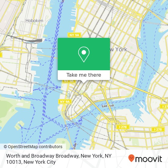 Mapa de Worth and Broadway Broadway, New York, NY 10013