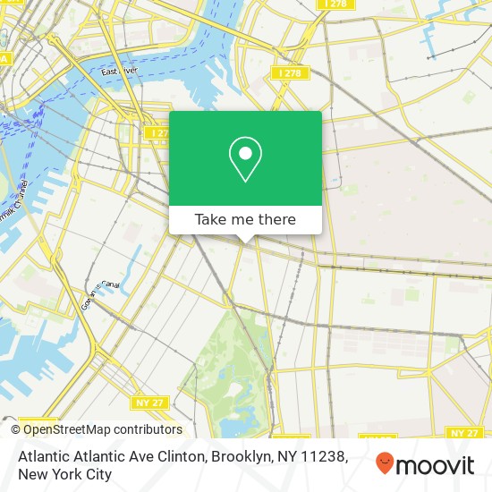 Mapa de Atlantic Atlantic Ave Clinton, Brooklyn, NY 11238