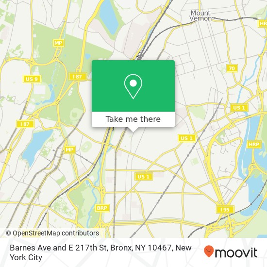 Barnes Ave and E 217th St, Bronx, NY 10467 map