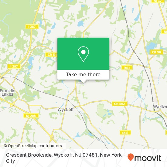 Mapa de Crescent Brookside, Wyckoff, NJ 07481